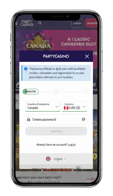 Party Casino Sign Up Process